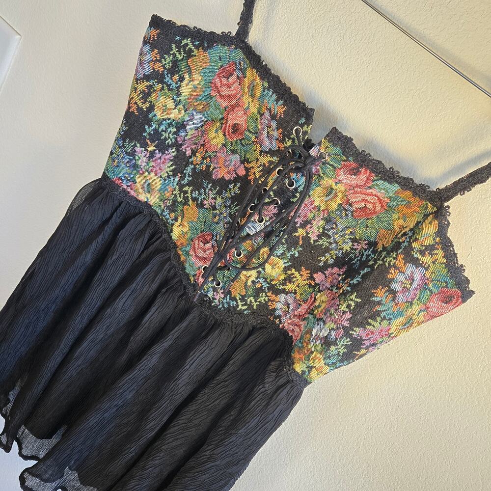 Size L – Cider floral brocade corset mini dress NWT - Picture 2 of 5